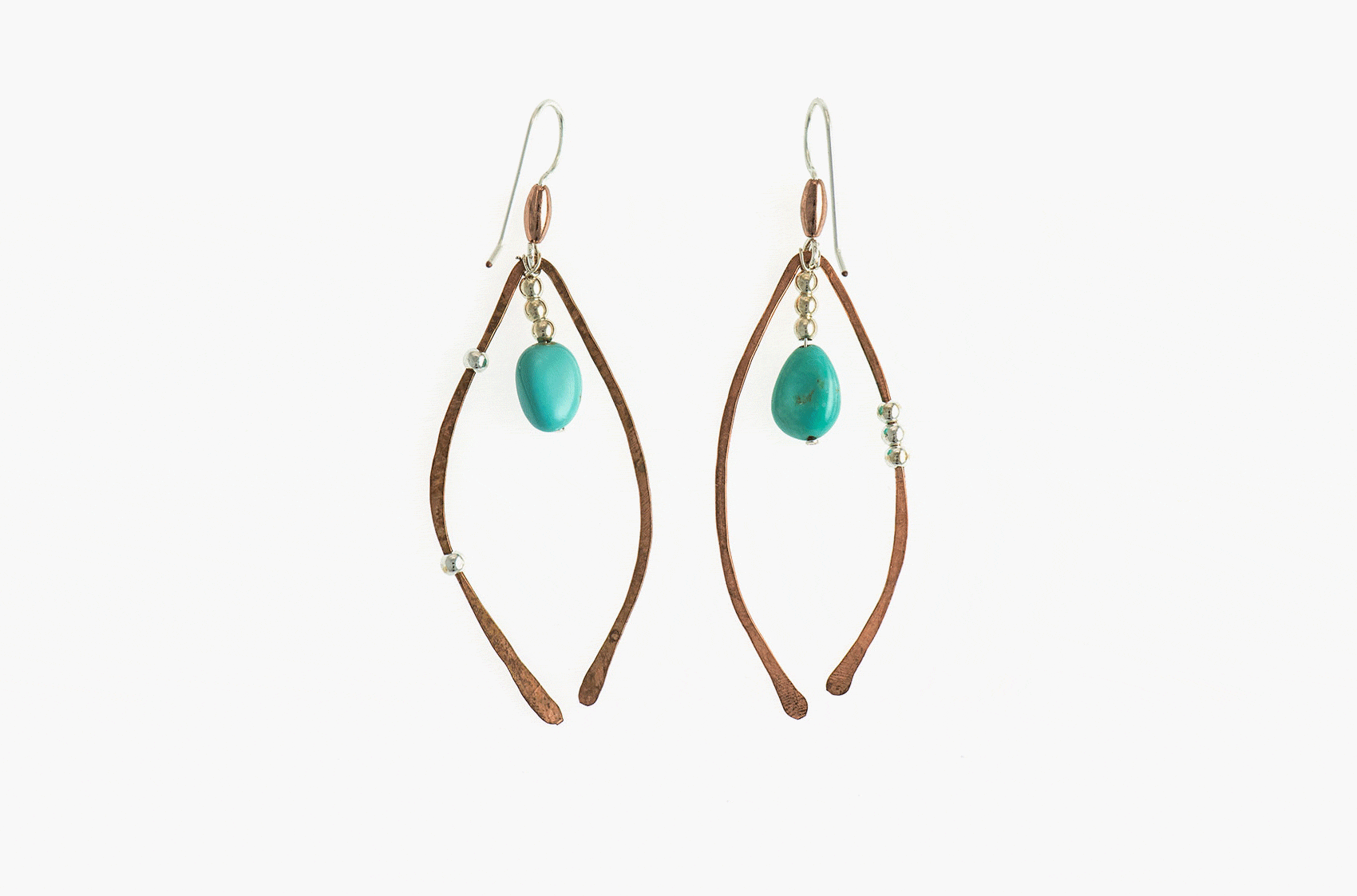 Metal & Stone. Artisan arches earrings