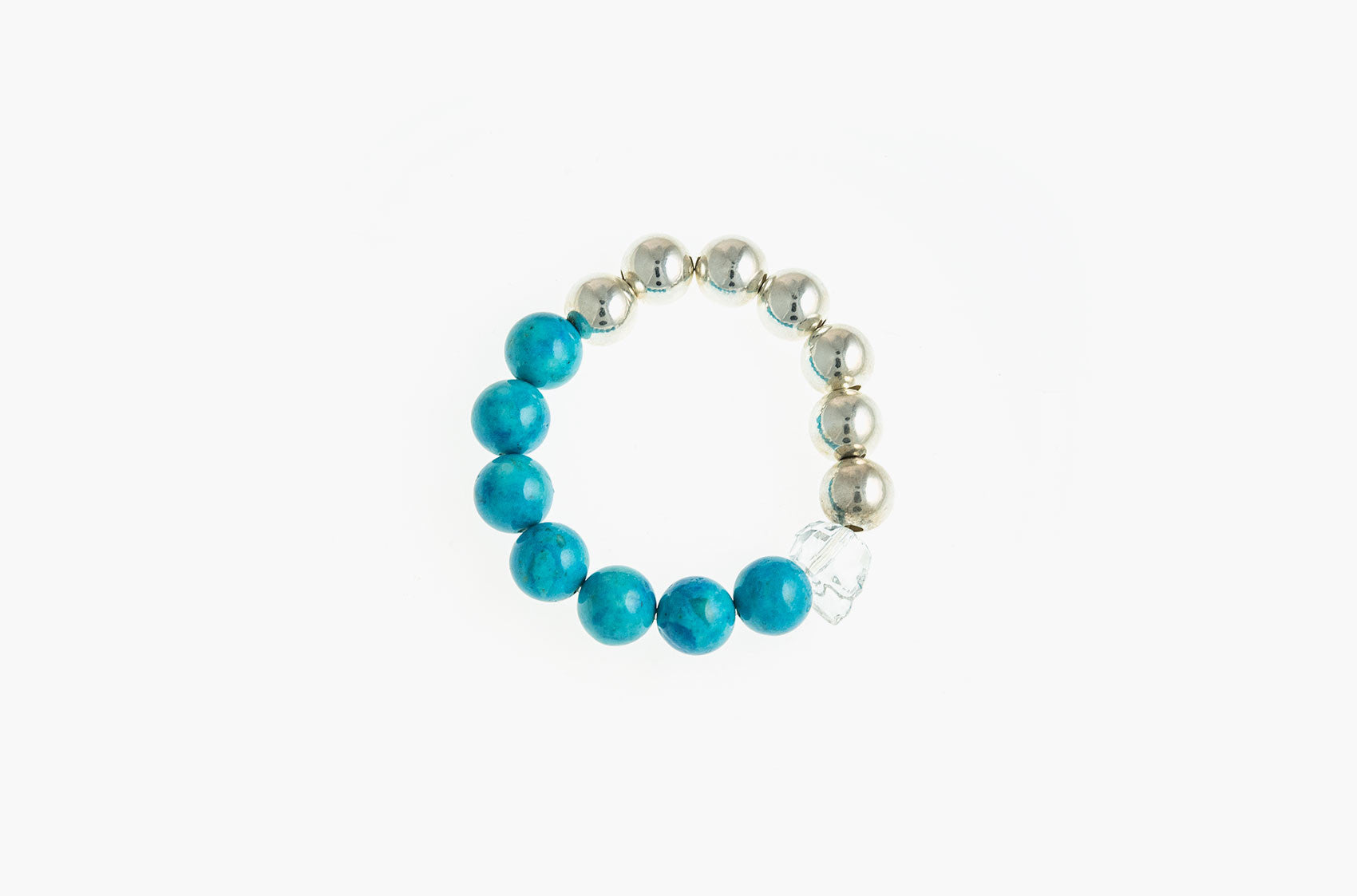 Silver & Stone. Turquoise, crystal and silver bracelet
