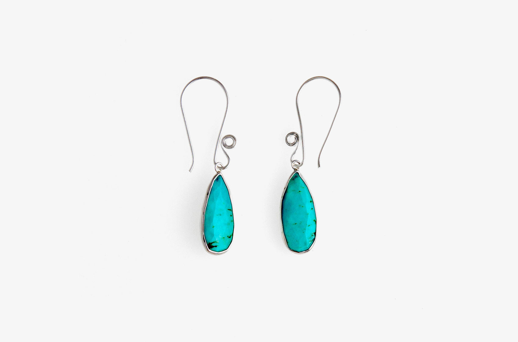 Silver & Stone. Turquoise drop earrings