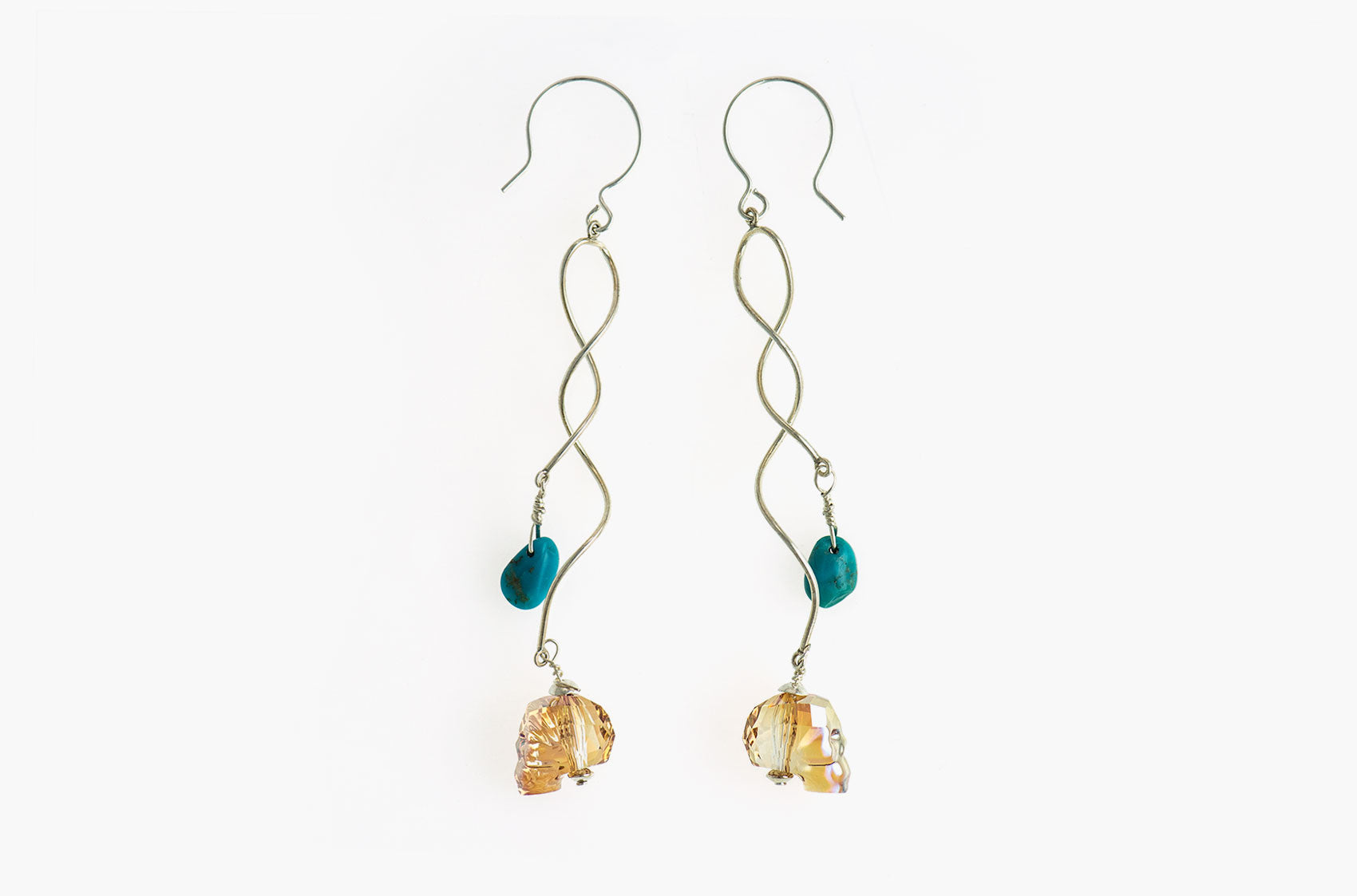 Swarovski swirl earrings Her Lovely Bones jewellery