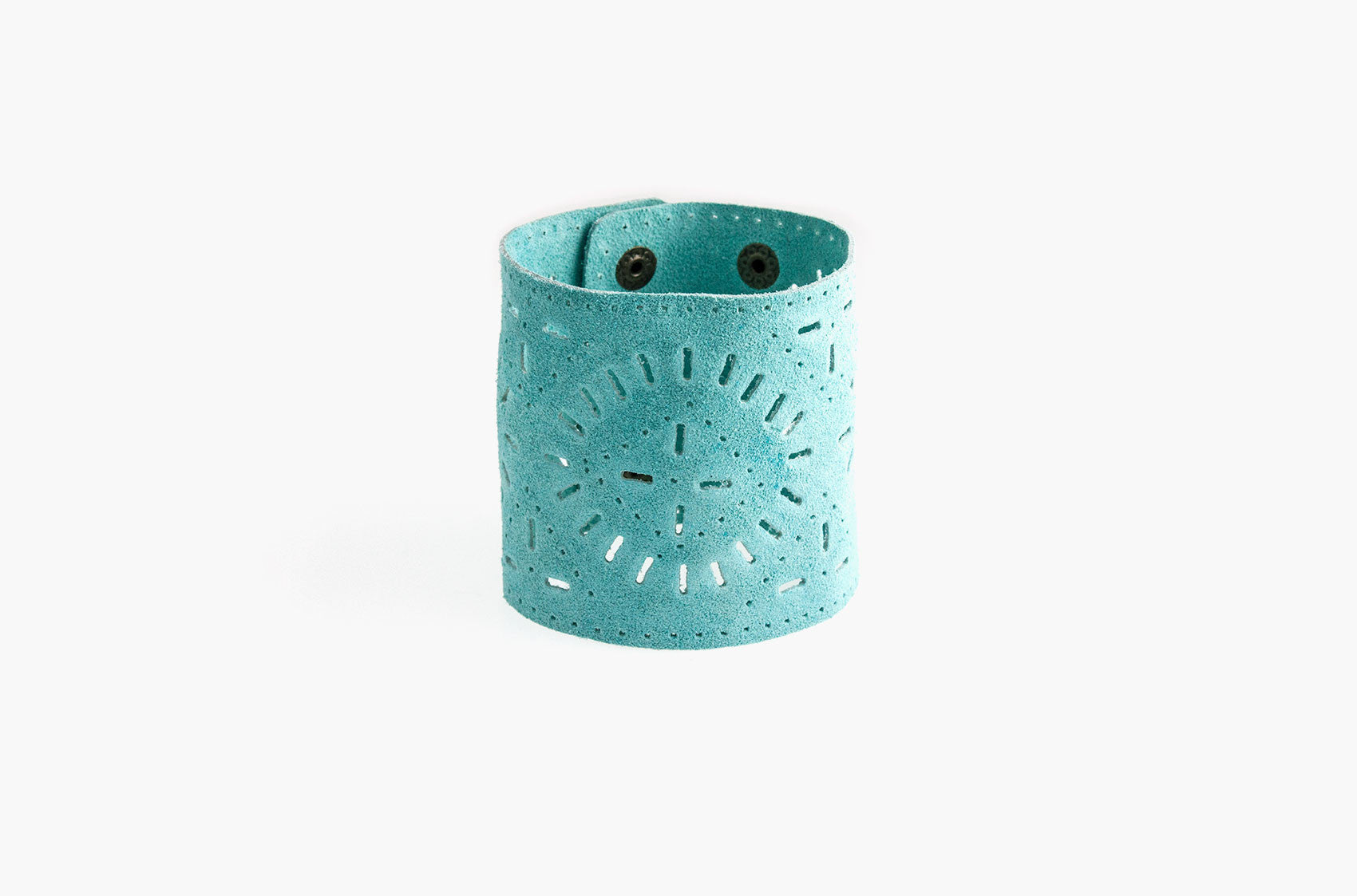 Turquoise suede wrist cuff