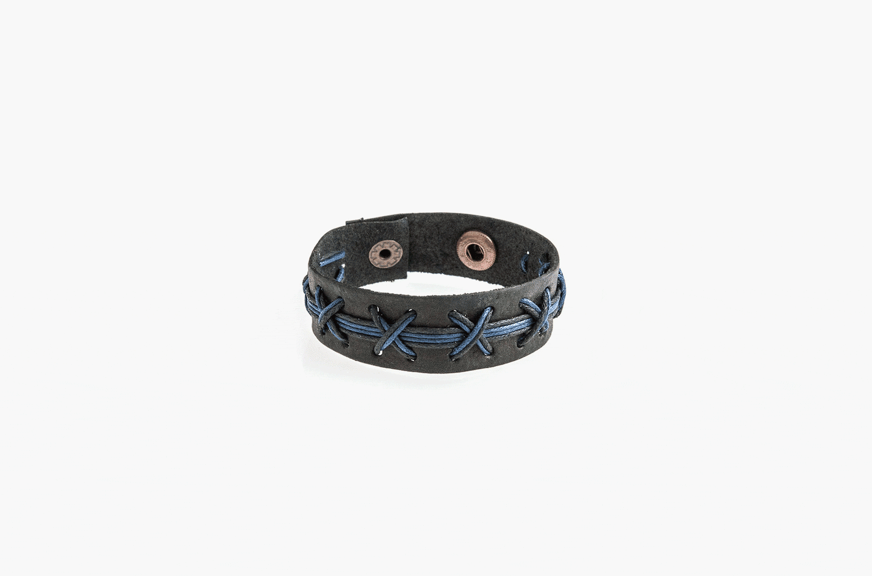 Leather cross stitched bracelet