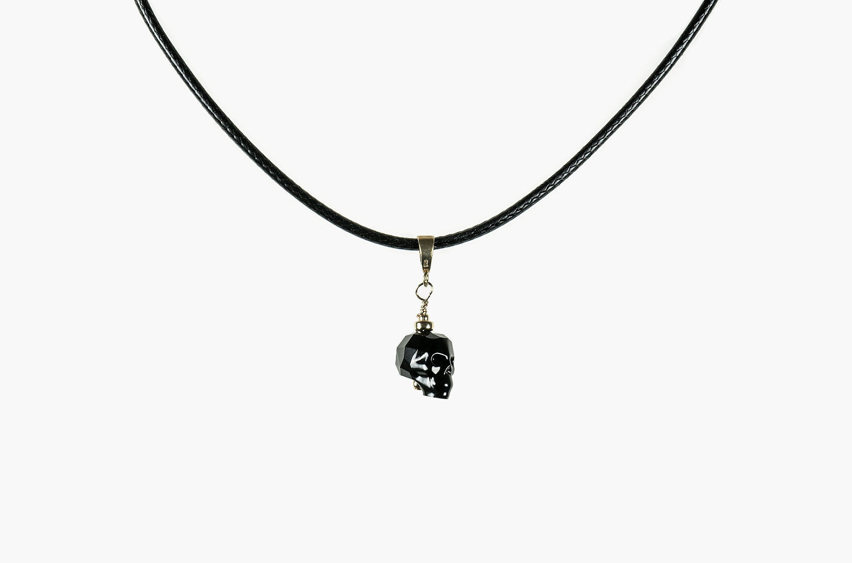 Lovely Bones Swarovski Baby Skull choker black with gold