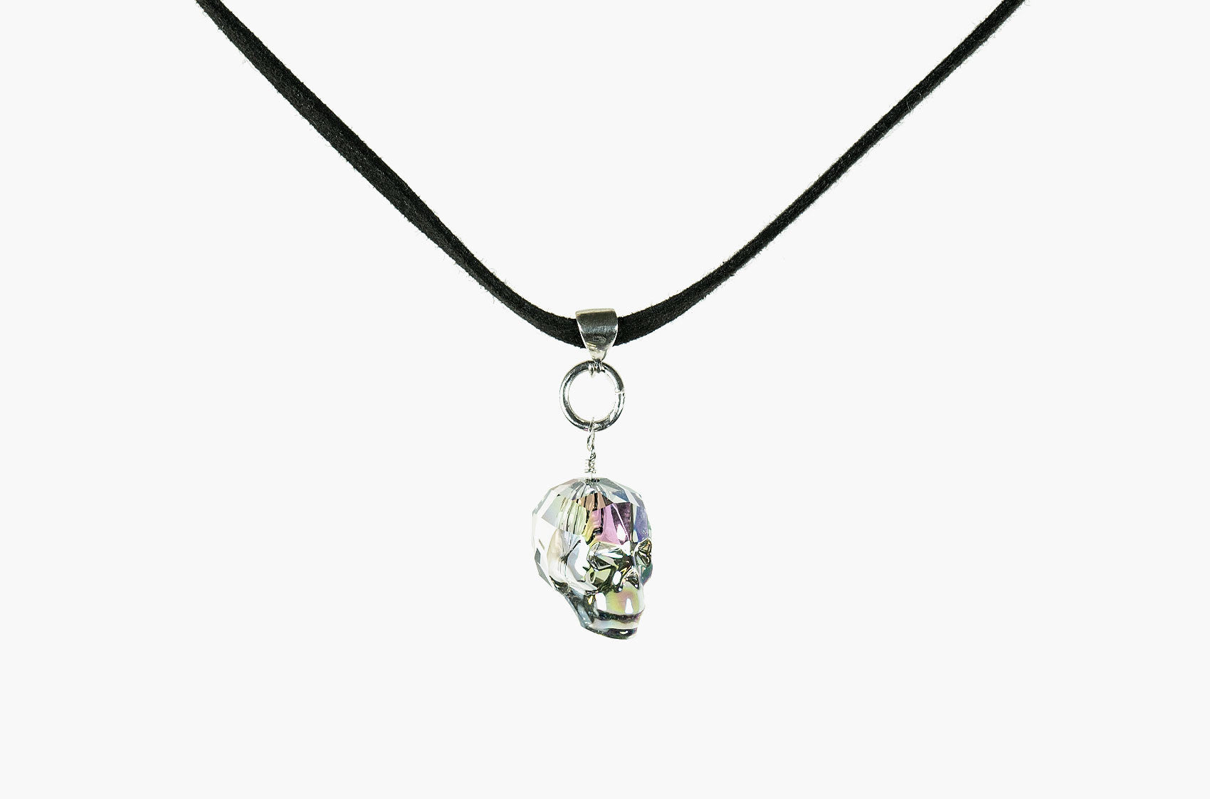 Swarovski large skull leather choker Her Lovely Bones jewellery