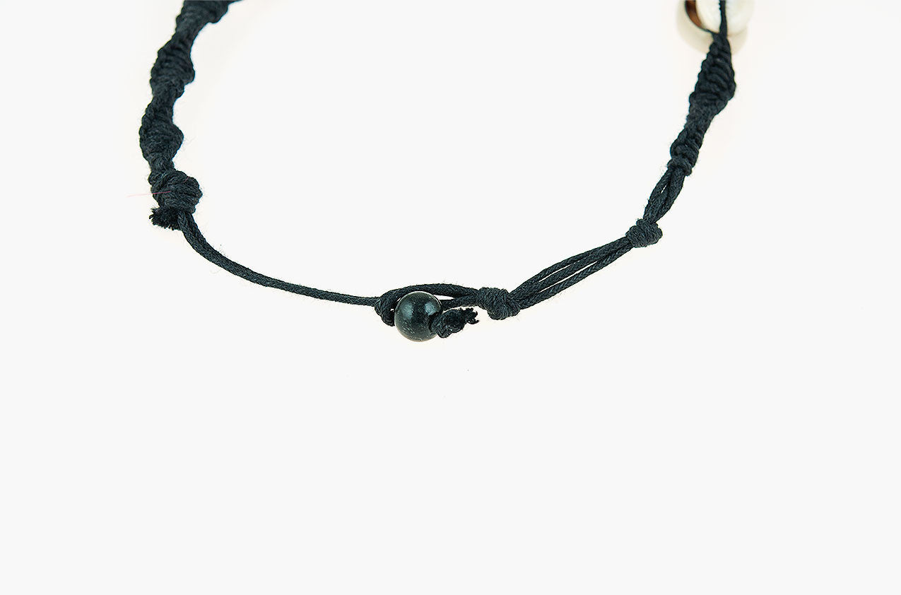 Shell and feather necklace back
