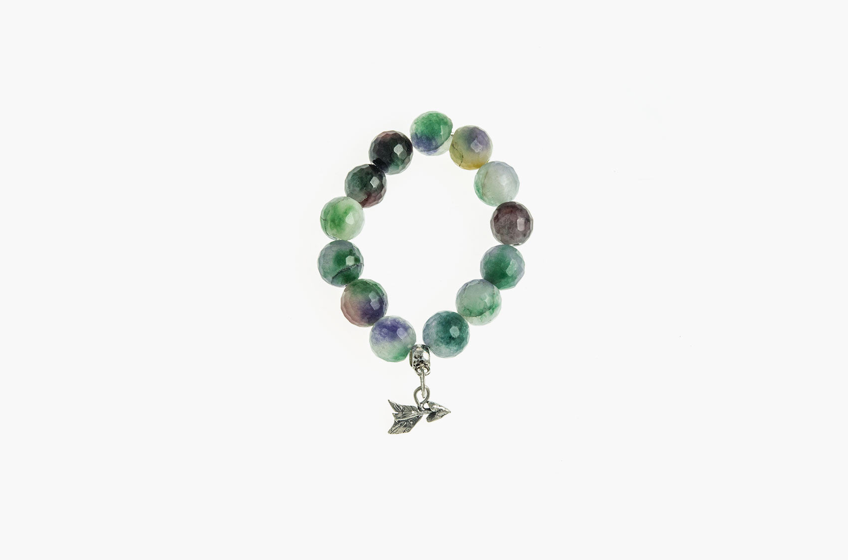 Silver & Stone. Green Malay jade and silver bracelet small