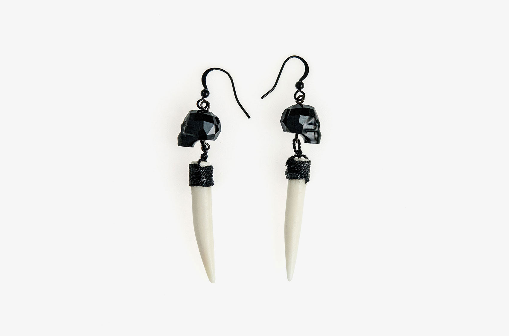 Skull & Bone. Jet Swarovski earrings