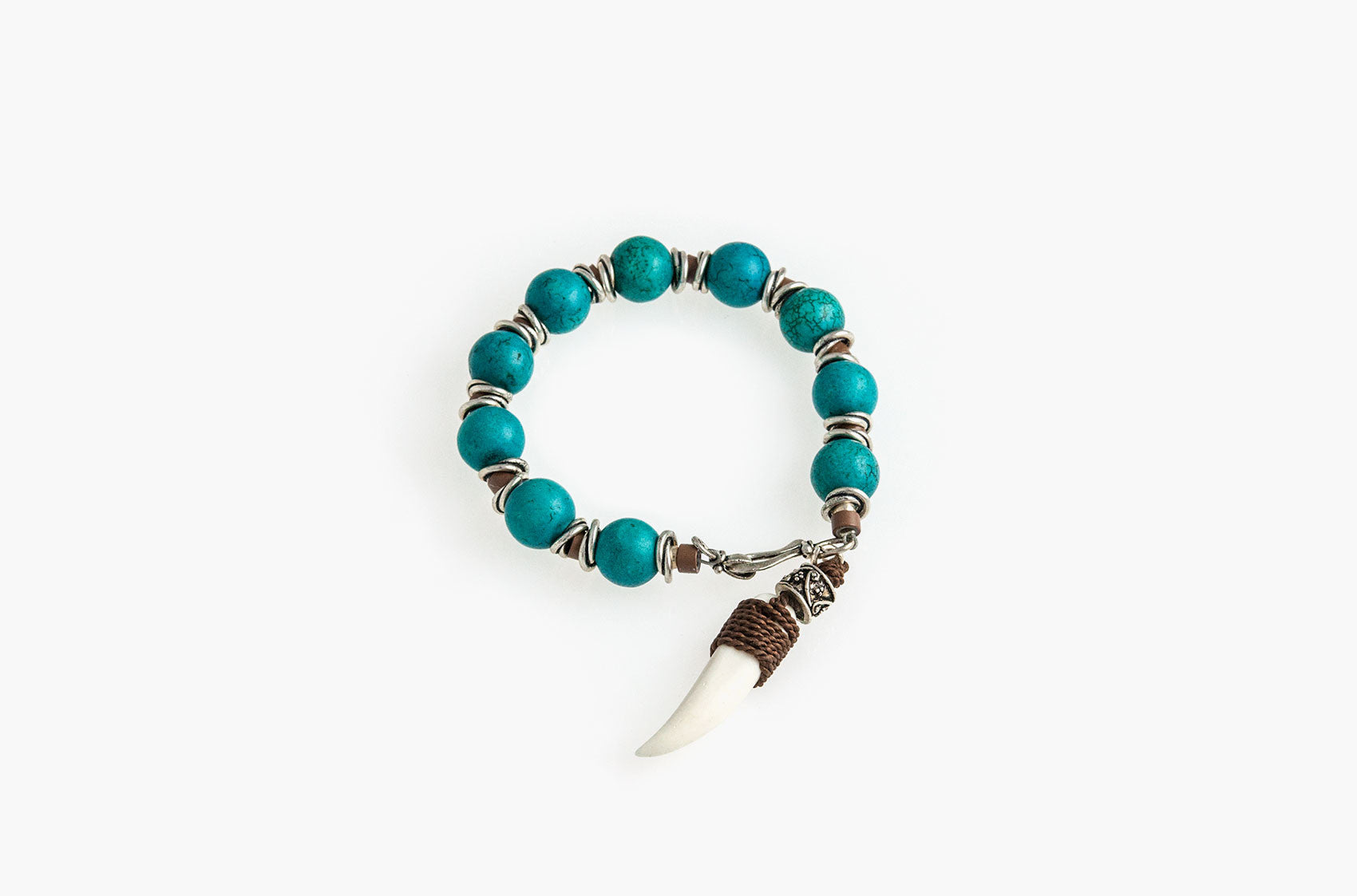 Stone & Bone. Turquoise and tooth bracelet