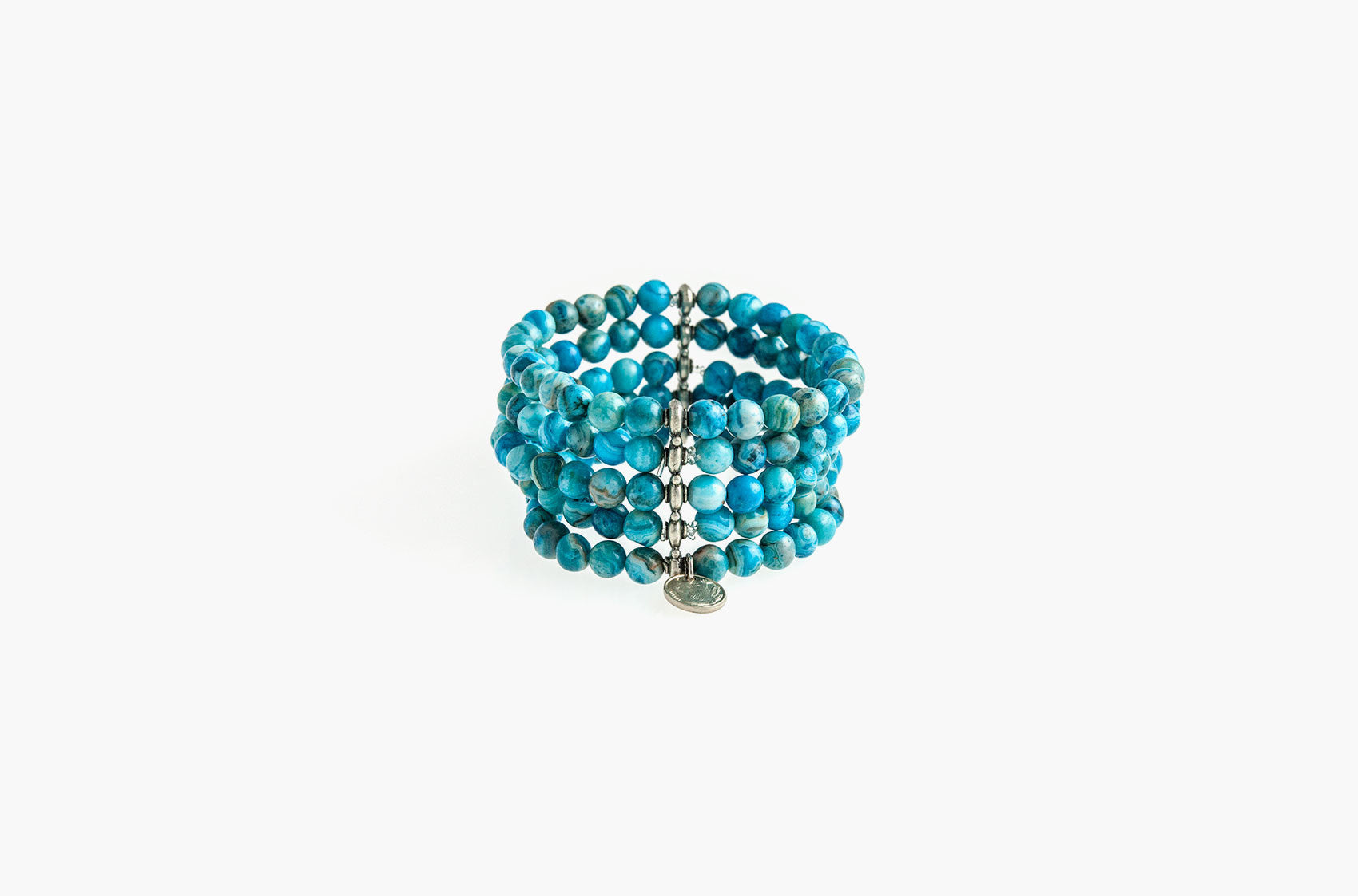 Turquoise agate five-tier bracelet