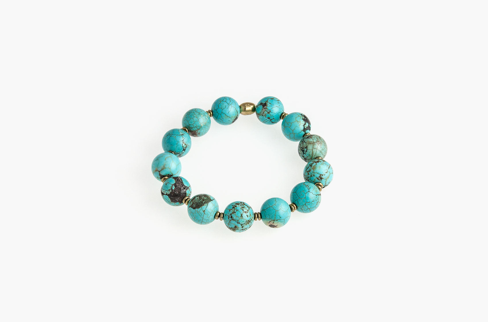 Turquoise and brass bracelet