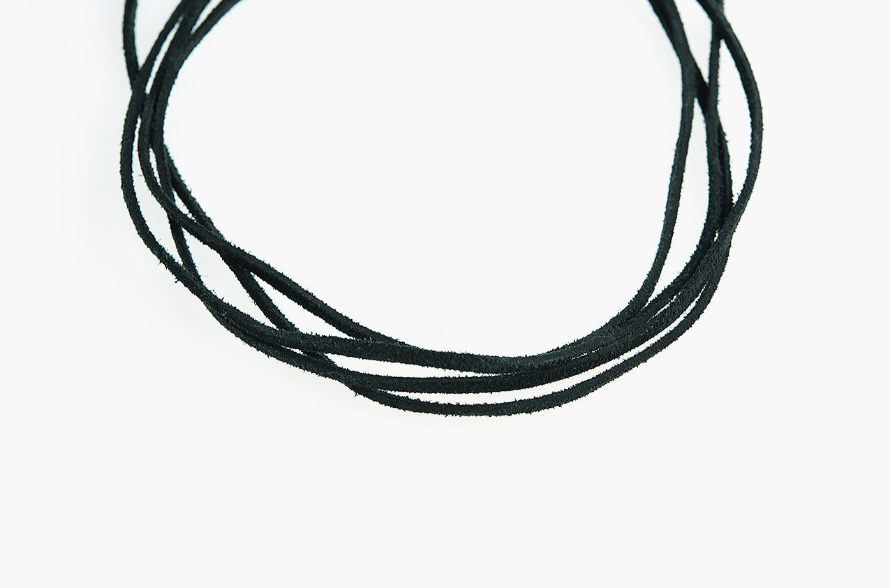 Wolf Tooth long wrap leather necklace back