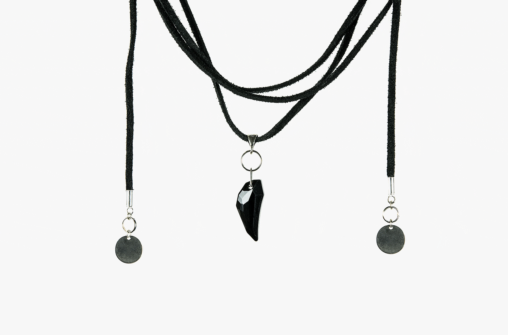 Wolf Tooth long wrap leather necklace